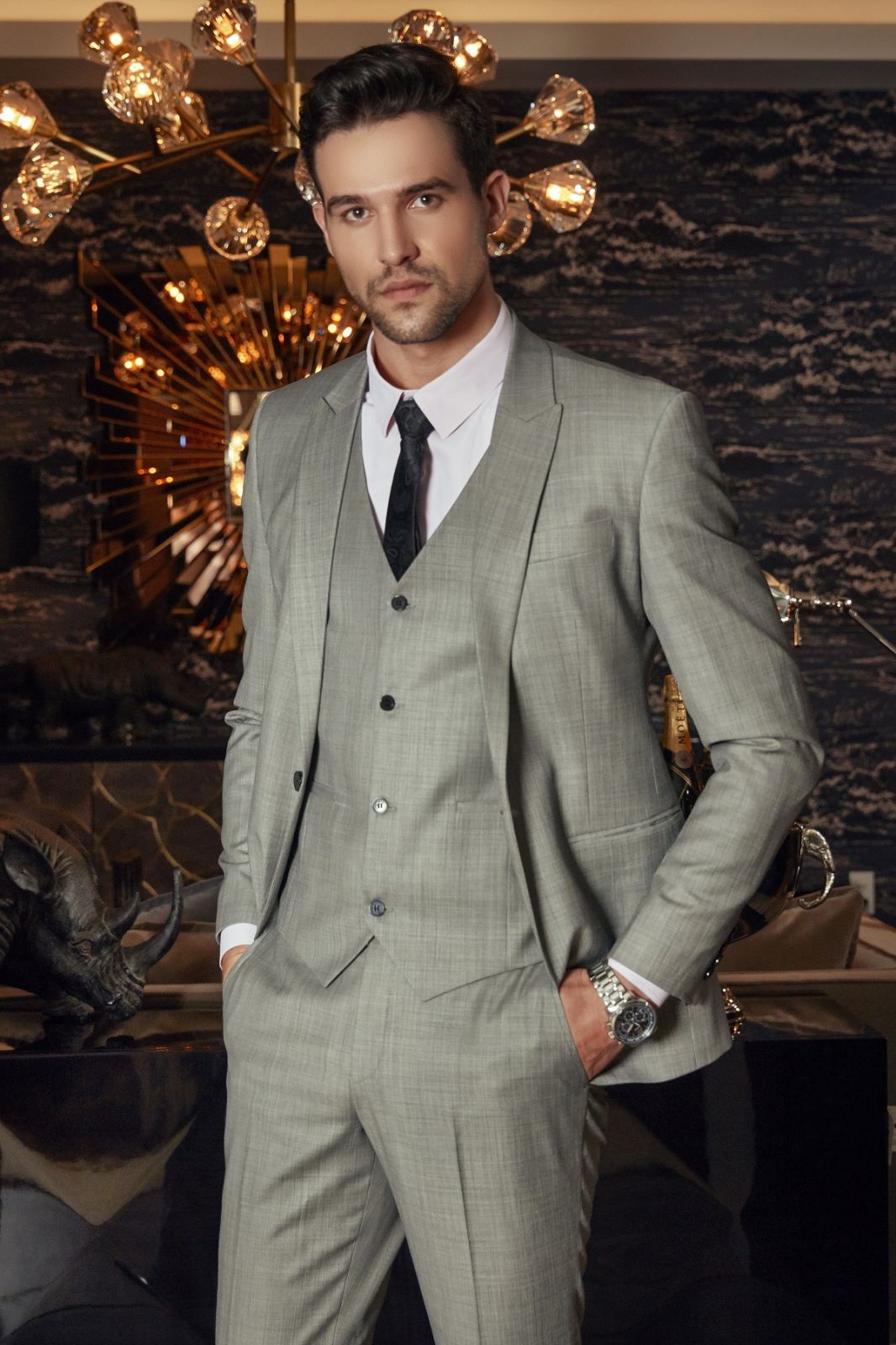 3 Pieces Harbor Grey Suit 